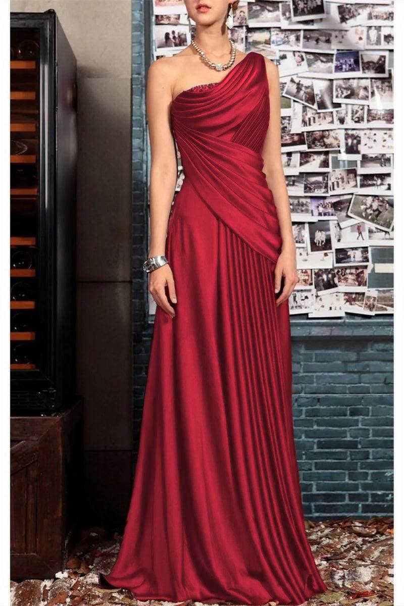 Sheath One Shoulder Sleeveless Floor Length Mother Dresses CM0373