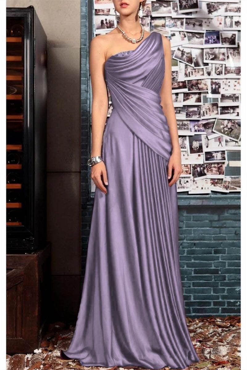 Sheath One Shoulder Sleeveless Floor Length Mother Dresses CM0373