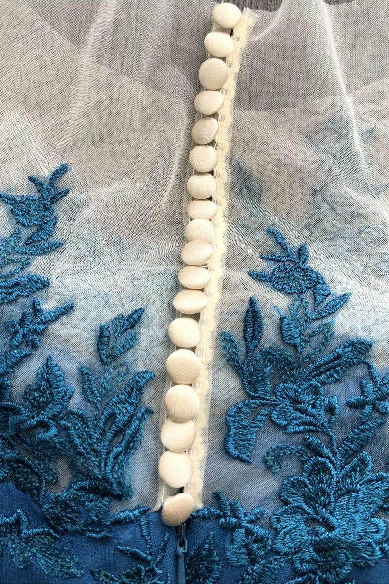 A Line Jewel Neck 3/4 Length Sleeves Floor Length Mother Dresses CM0375