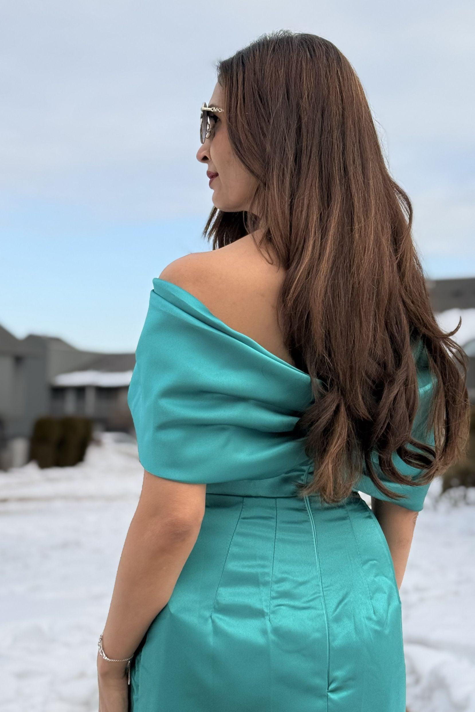 Sheath Column Half Sleeves Floor Length Mother Dresses CM0376