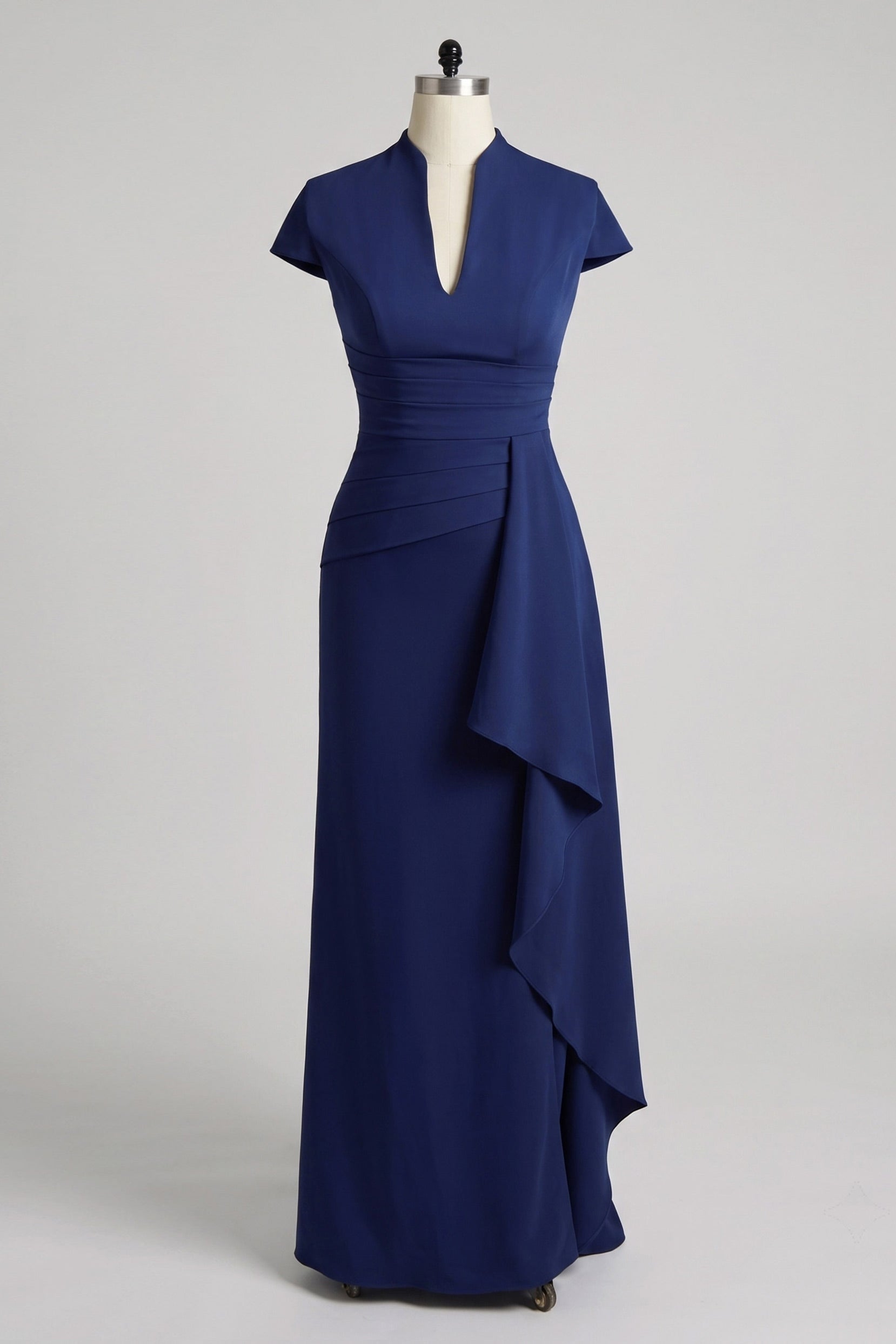 Sheath Column V Neck Short Sleeves Floor Length Mother Dresses CM0377