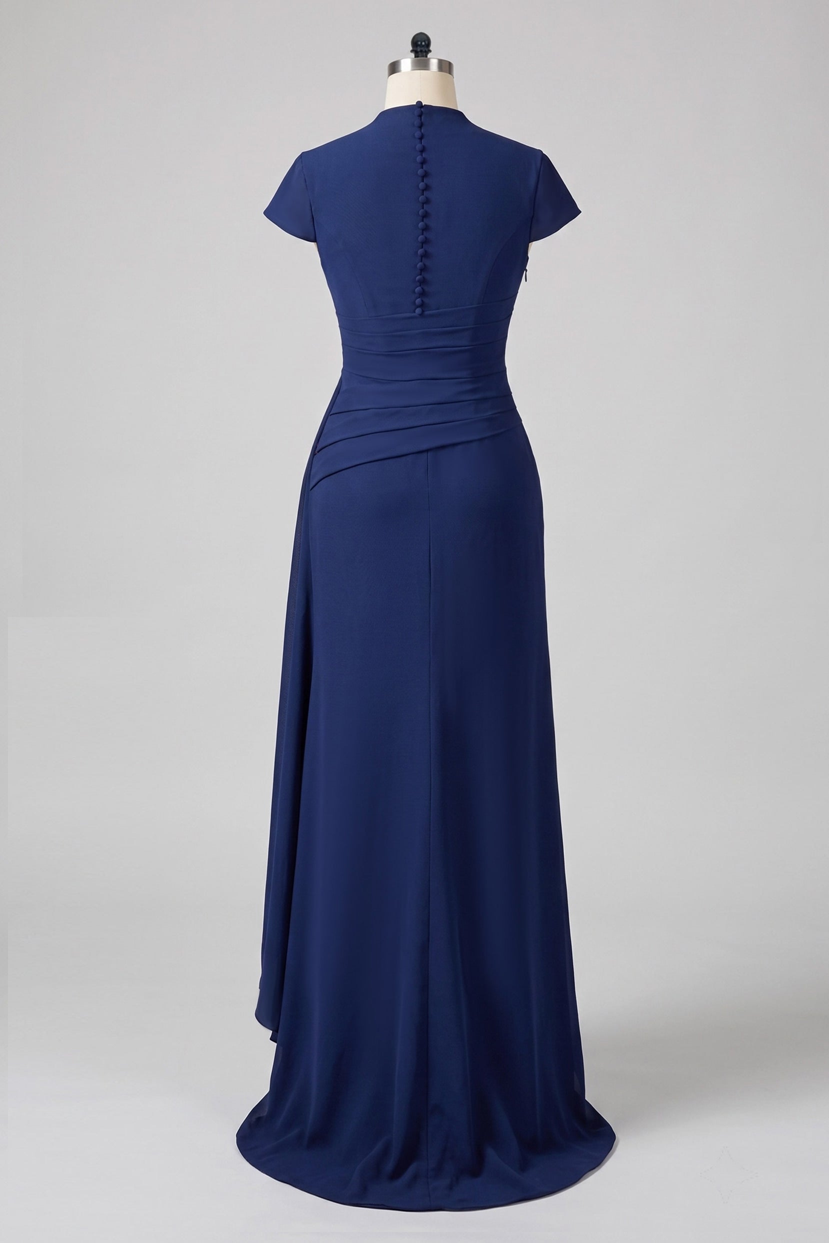Sheath Column V Neck Short Sleeves Floor Length Mother Dresses CM0377