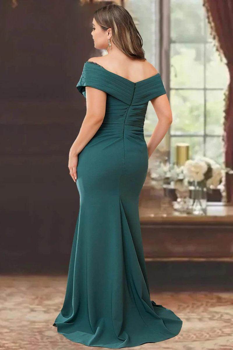 Sheath Off the Shoulder Sleeveless Floor Length Mother Dresses CM0379