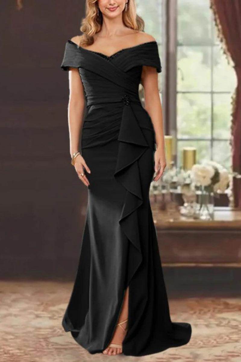 Sheath Off the Shoulder Sleeveless Floor Length Mother Dresses CM0379