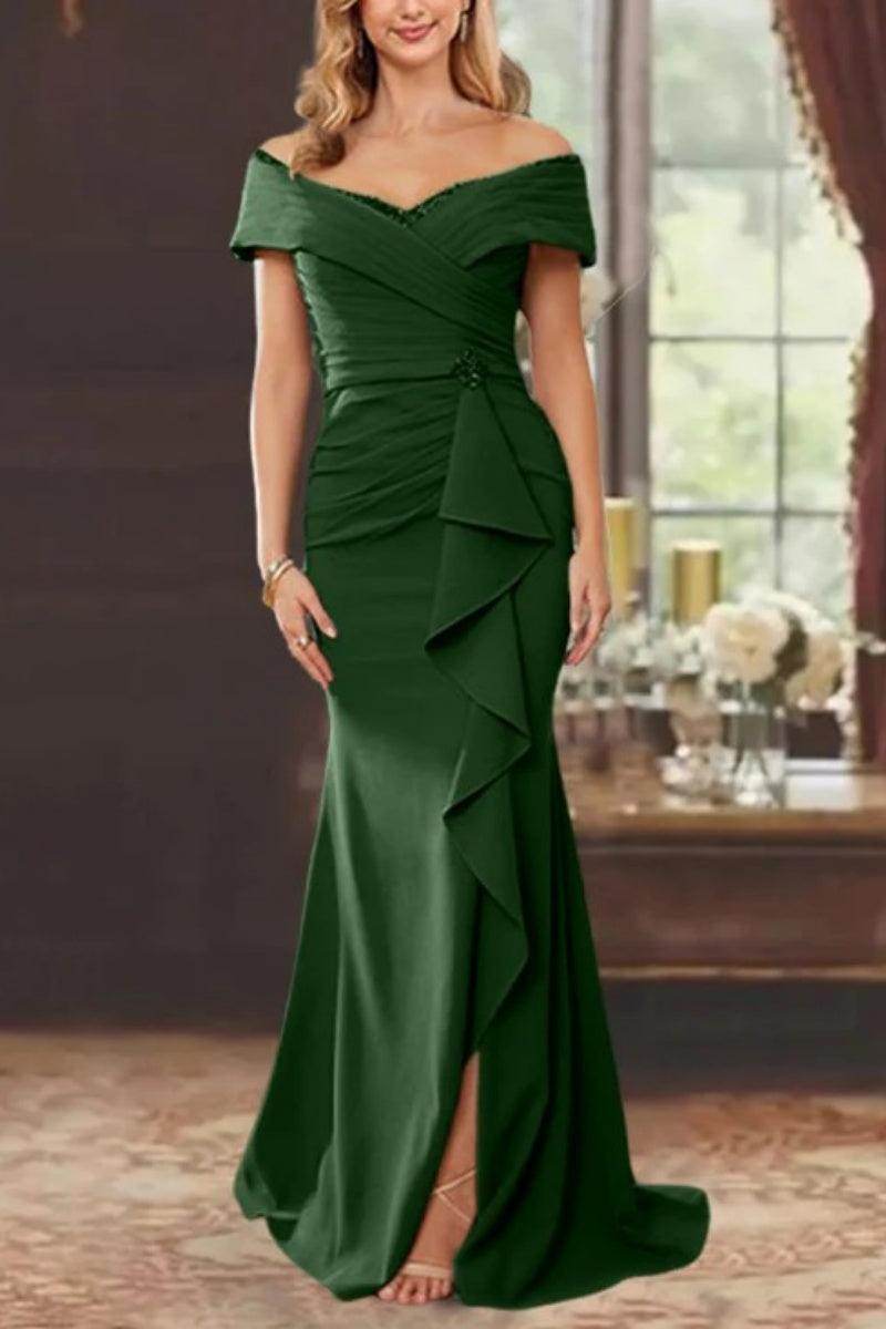 Sheath Off the Shoulder Sleeveless Floor Length Mother Dresses CM0379
