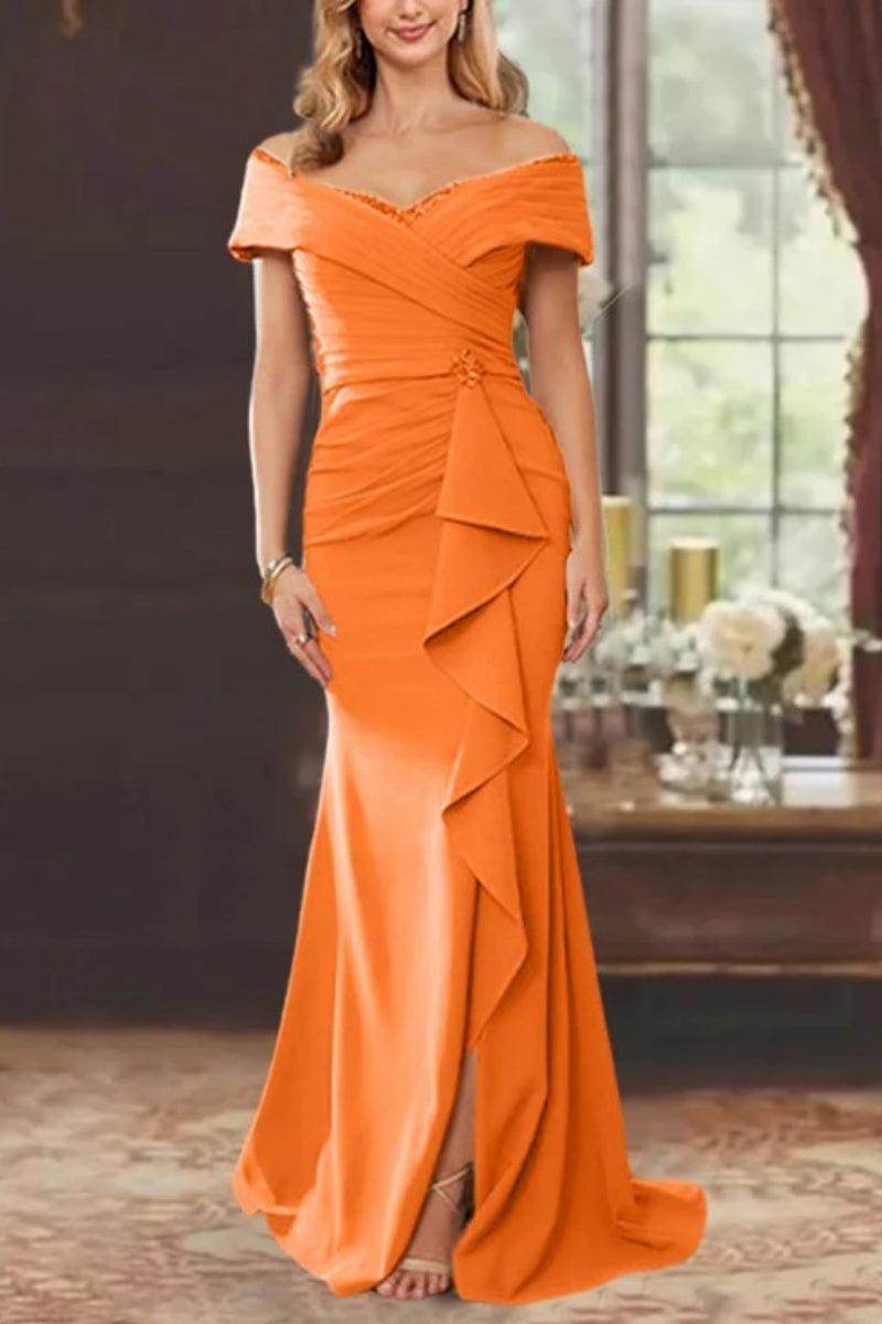 Sheath Off the Shoulder Sleeveless Floor Length Mother Dresses CM0379