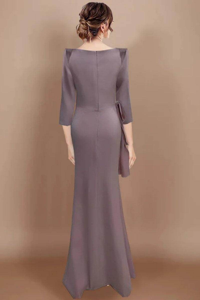 Sheath Scoop 3/4 Length Sleeves Floor Length Mother Dresses CM0380