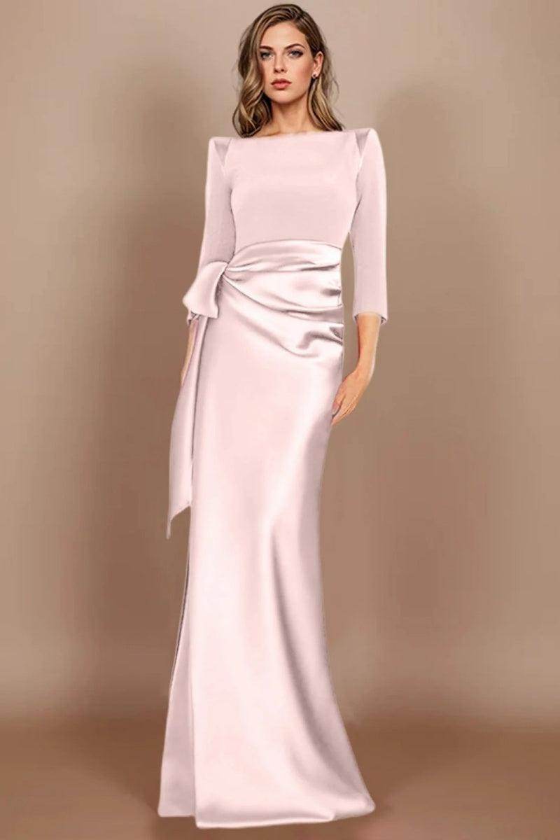 Sheath Scoop 3/4 Length Sleeves Floor Length Mother Dresses CM0380