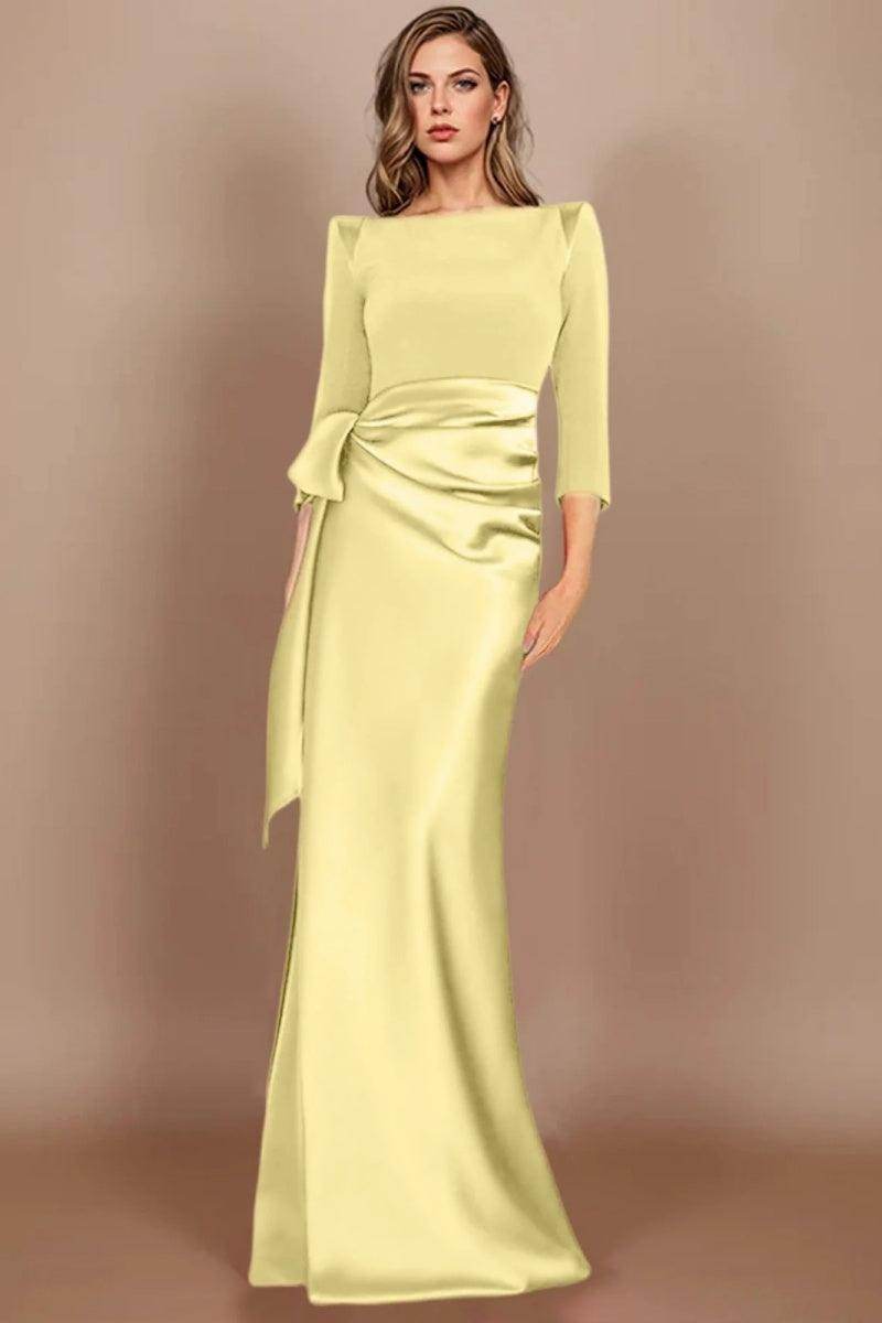 Sheath Scoop 3/4 Length Sleeves Floor Length Mother Dresses CM0380