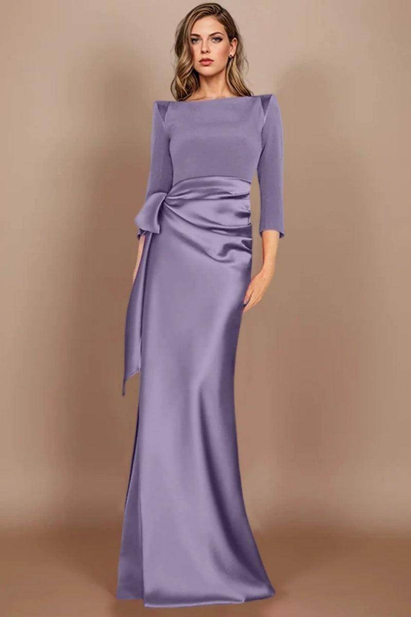 Sheath Scoop 3/4 Length Sleeves Floor Length Mother Dresses CM0380