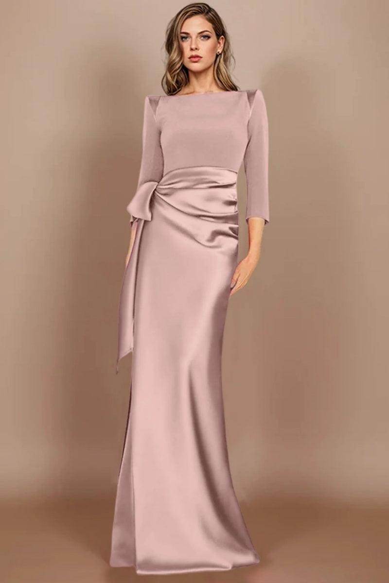 Sheath Scoop 3/4 Length Sleeves Floor Length Mother Dresses CM0380