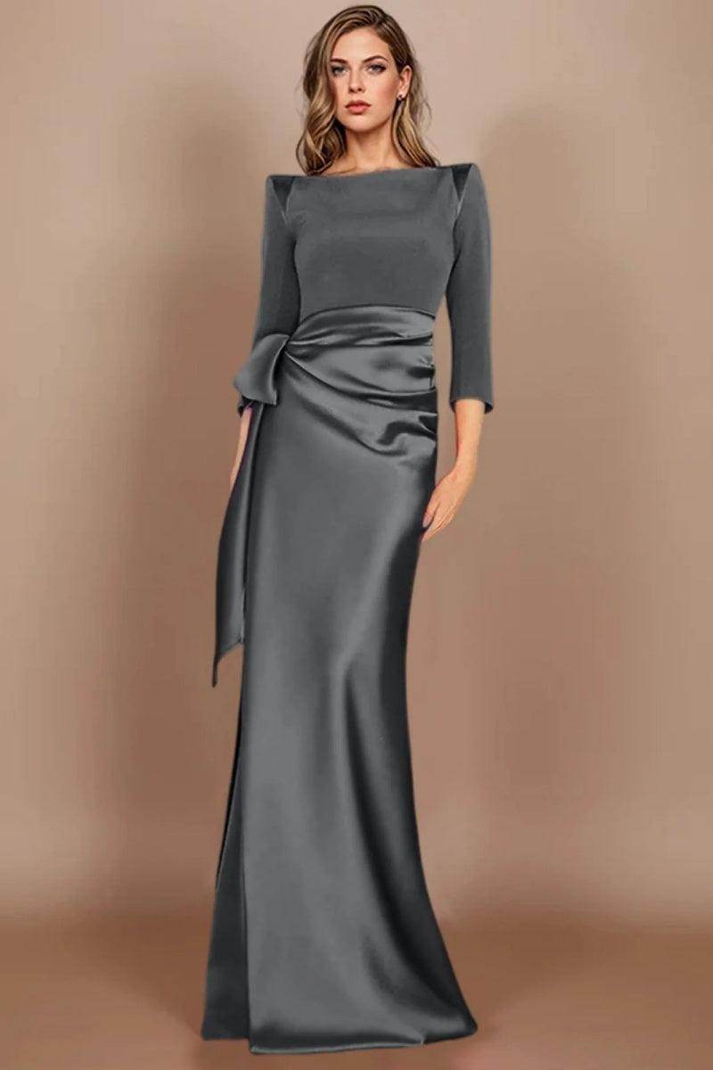 Sheath Scoop 3/4 Length Sleeves Floor Length Mother Dresses CM0380