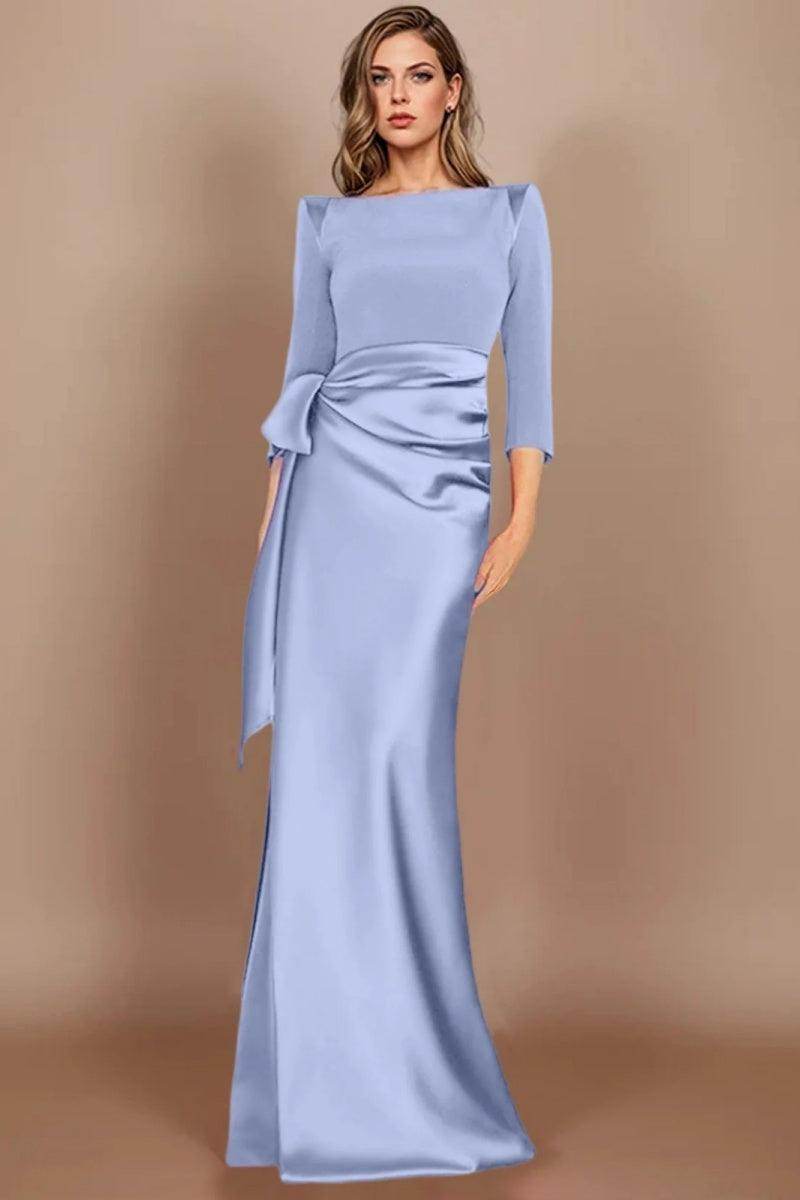 Sheath Scoop 3/4 Length Sleeves Floor Length Mother Dresses CM0380