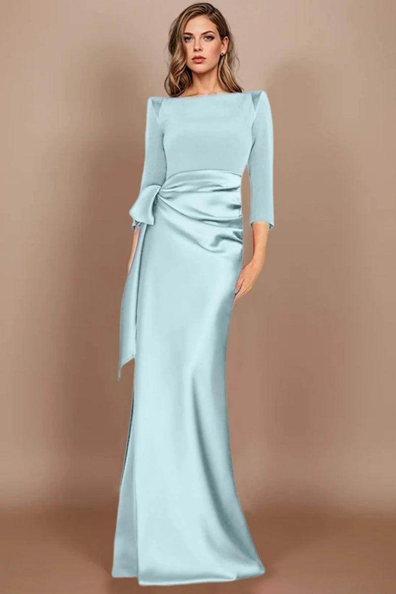 Sheath Scoop 3/4 Length Sleeves Floor Length Mother Dresses CM0380