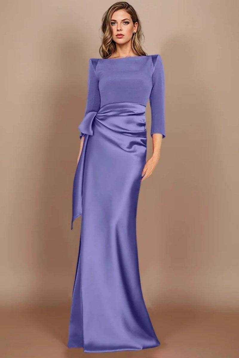 Sheath Scoop 3/4 Length Sleeves Floor Length Mother Dresses CM0380