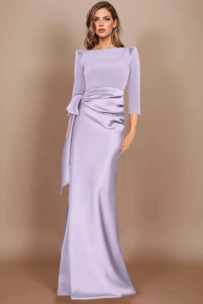 Sheath Scoop 3/4 Length Sleeves Floor Length Mother Dresses CM0380