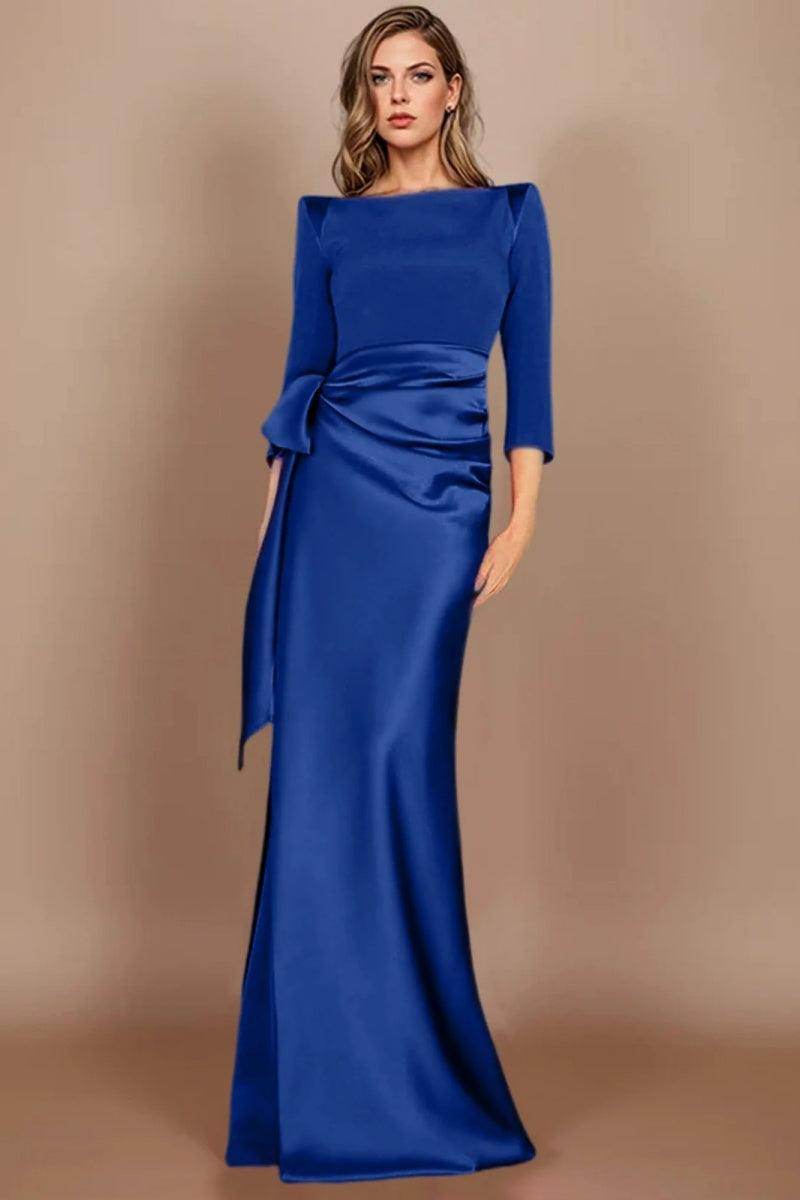 Sheath Scoop 3/4 Length Sleeves Floor Length Mother Dresses CM0380