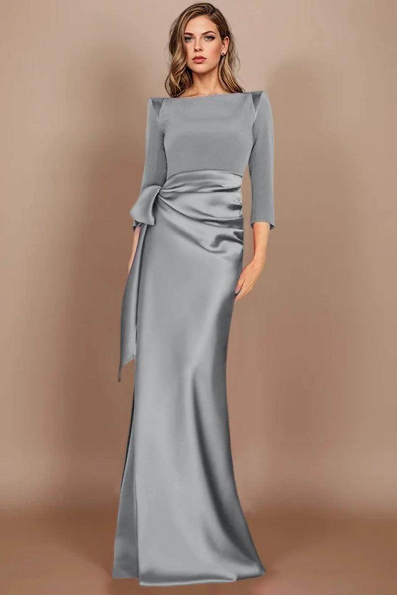 Sheath Scoop 3/4 Length Sleeves Floor Length Mother Dresses CM0380