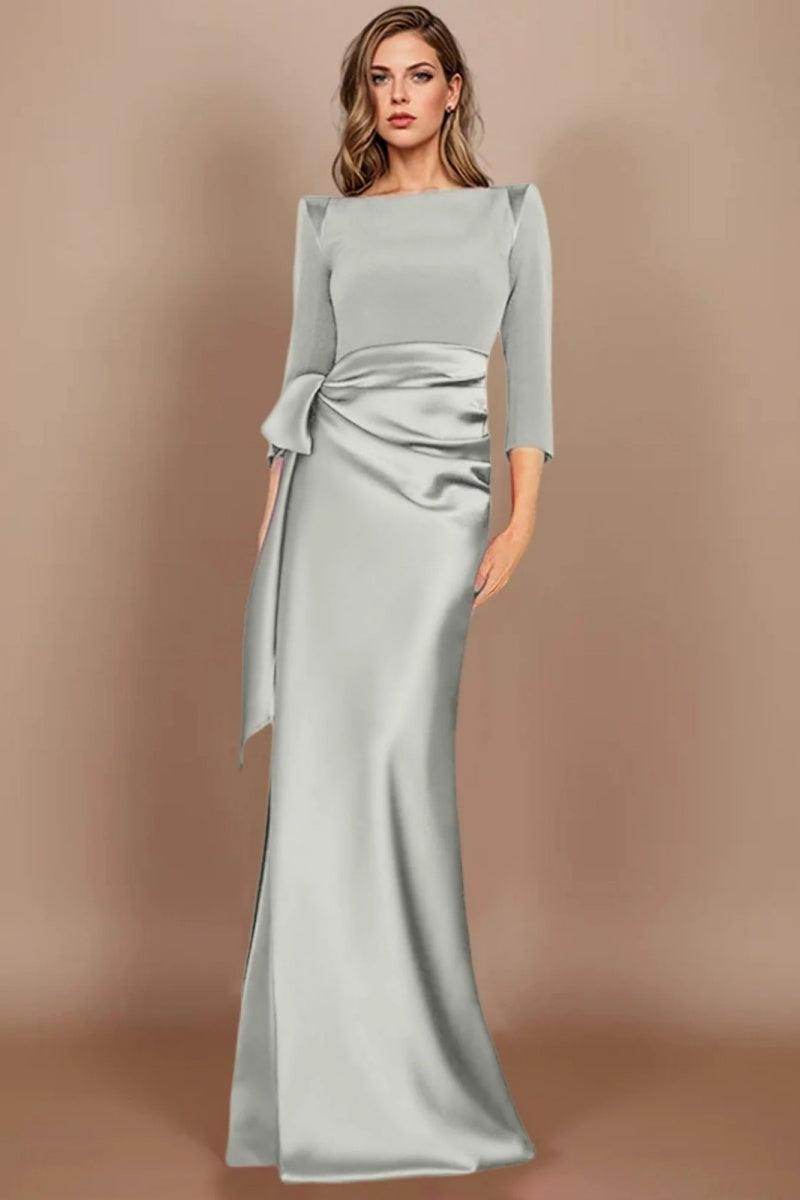 Sheath Scoop 3/4 Length Sleeves Floor Length Mother Dresses CM0380