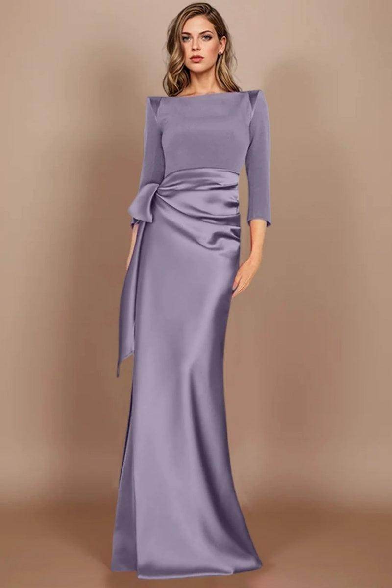 Sheath Scoop 3/4 Length Sleeves Floor Length Mother Dresses CM0380