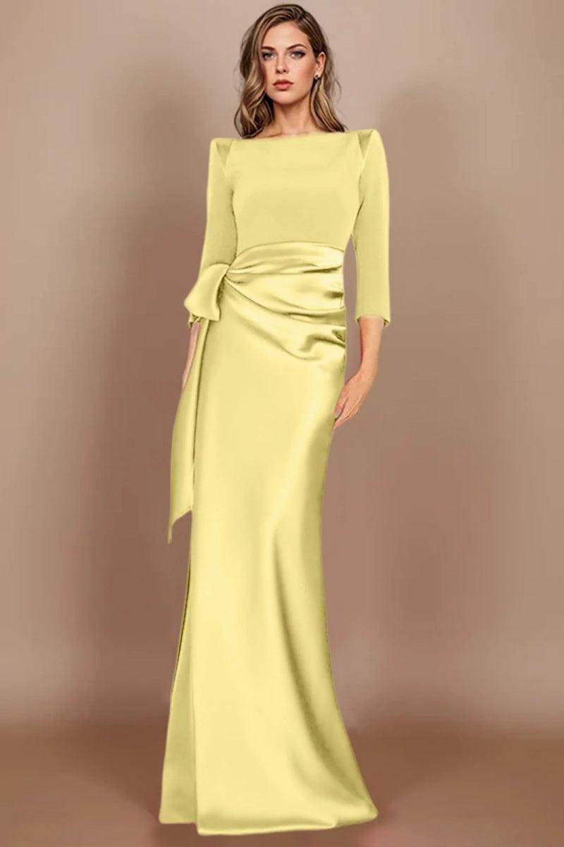 Sheath Scoop 3/4 Length Sleeves Floor Length Mother Dresses CM0380