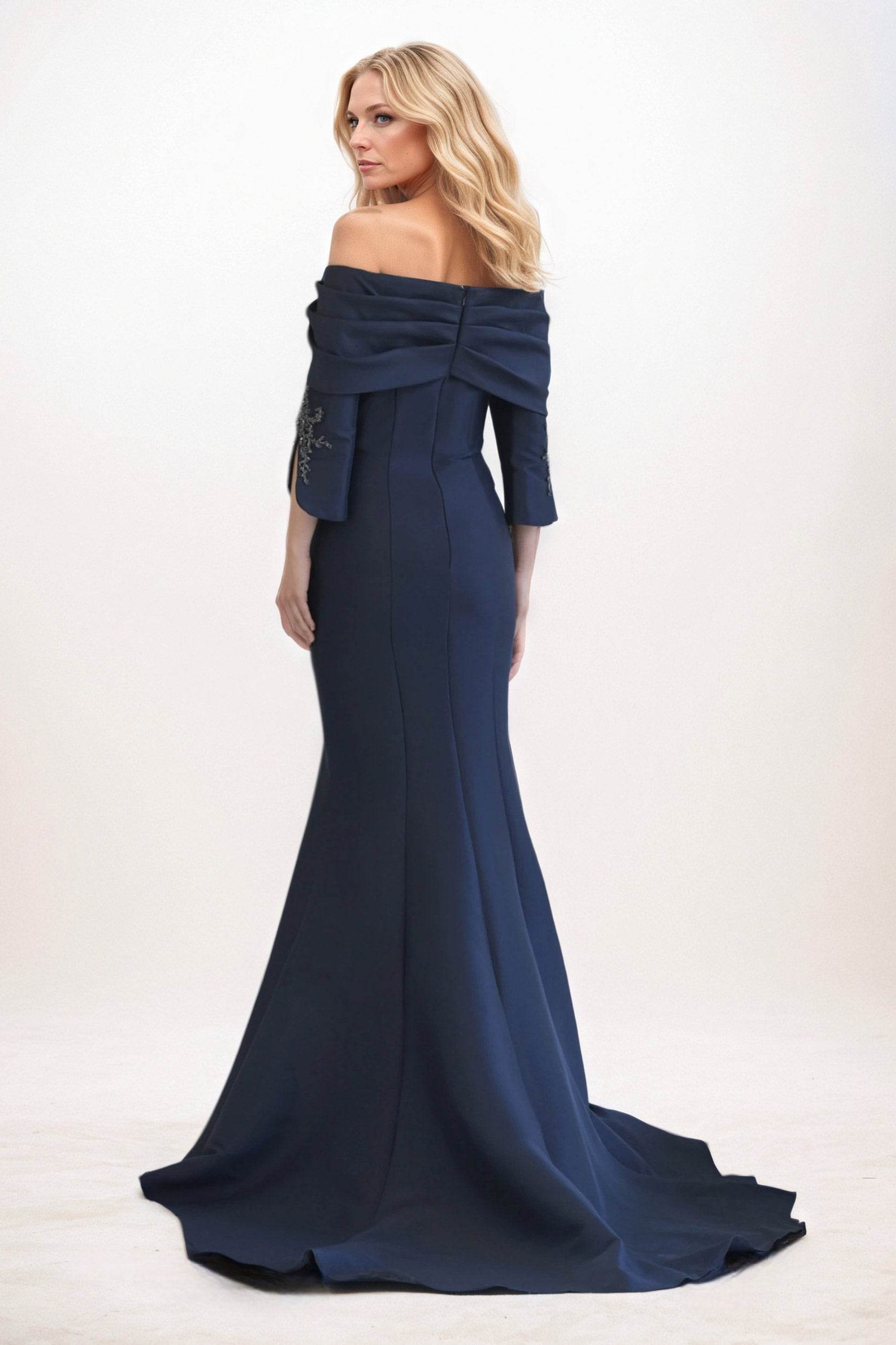 Trumpet-Mermaid Maxi Satin Mother of the Bride Dresses CM0381