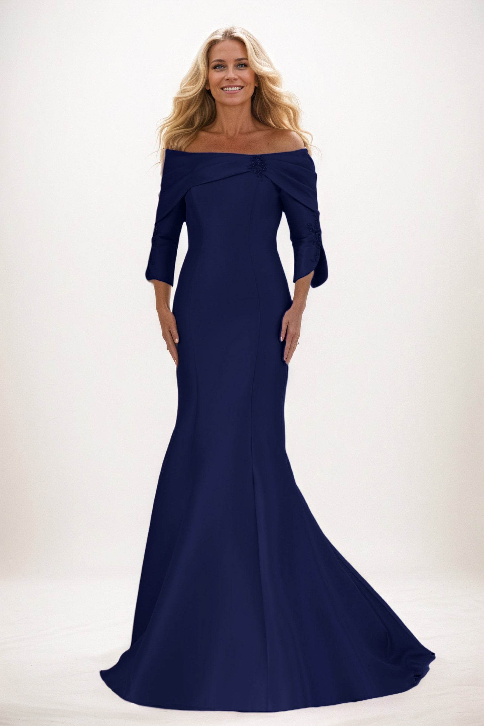 Trumpet-Mermaid Maxi Satin Mother of the Bride Dresses CM0381
