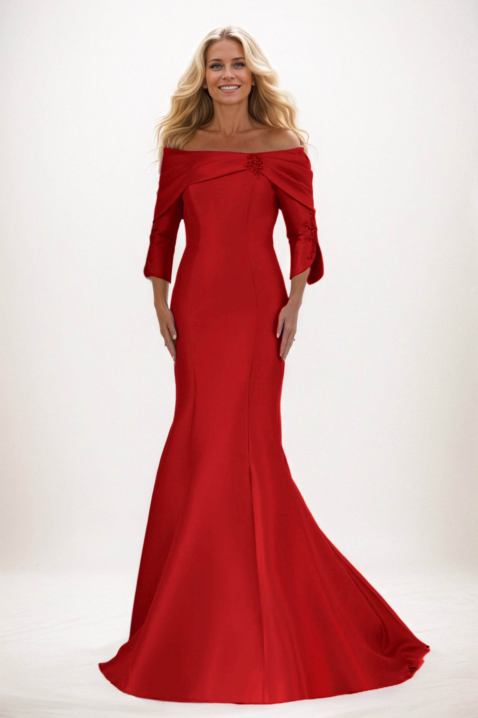 Trumpet-Mermaid Maxi Satin Mother of the Bride Dresses CM0381