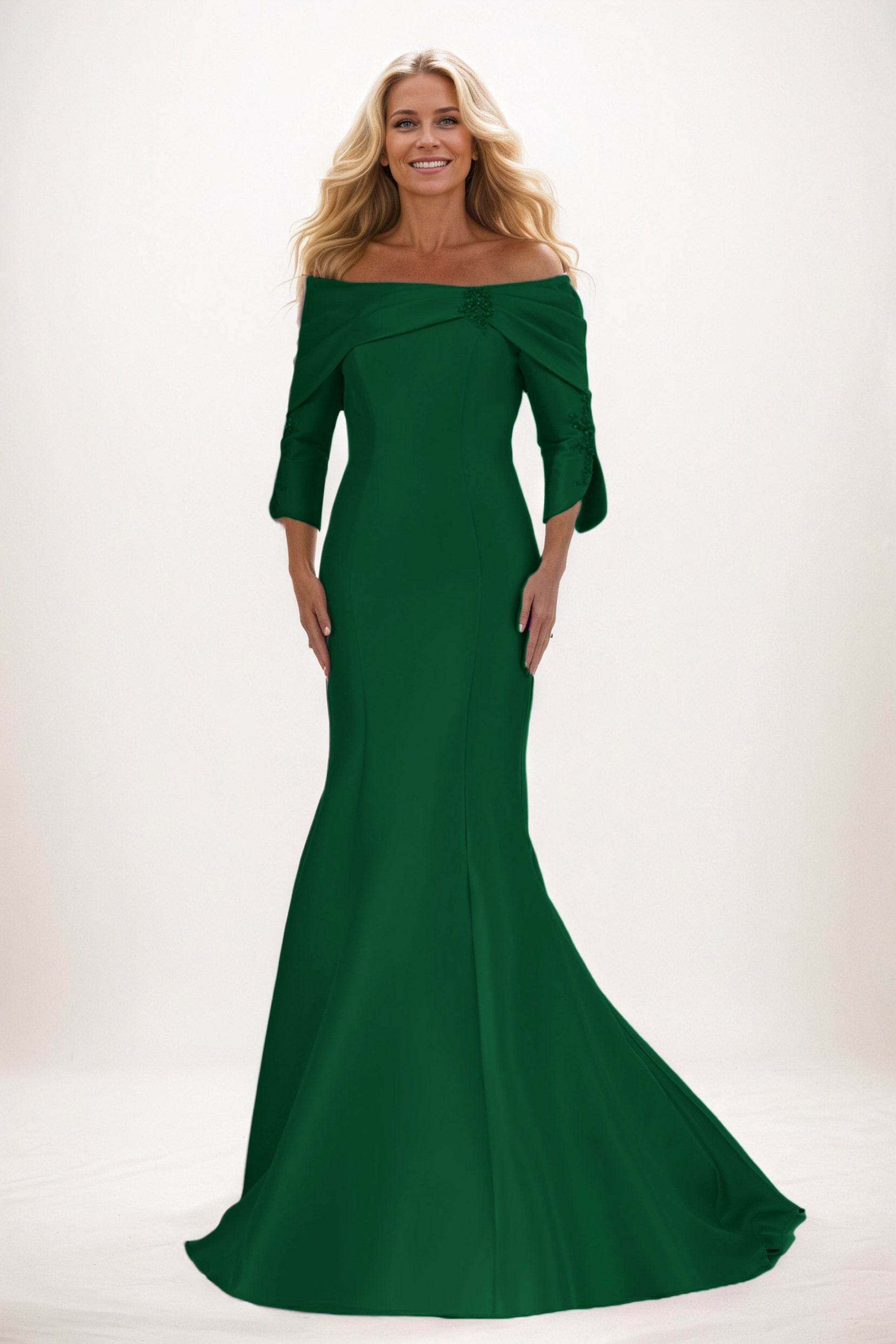 Trumpet-Mermaid Maxi Satin Mother of the Bride Dresses CM0381