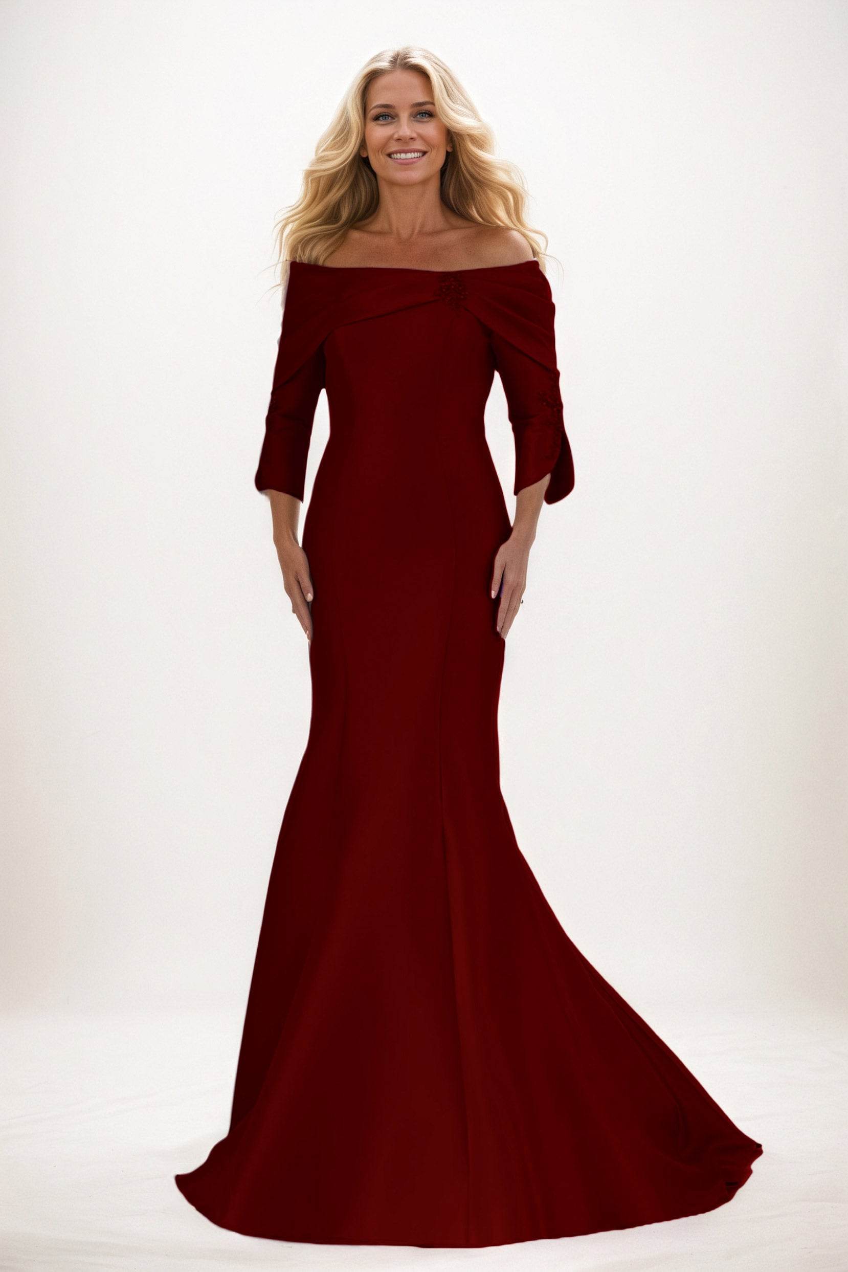 Trumpet-Mermaid Maxi Satin Mother of the Bride Dresses CM0381
