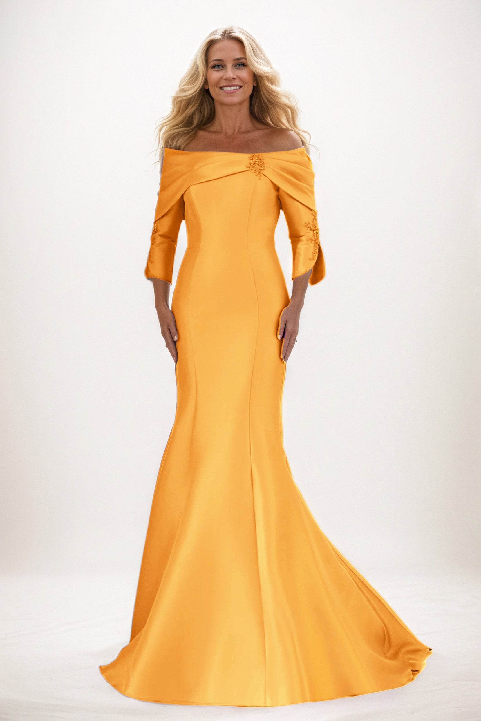 Trumpet-Mermaid Maxi Satin Mother of the Bride Dresses CM0381