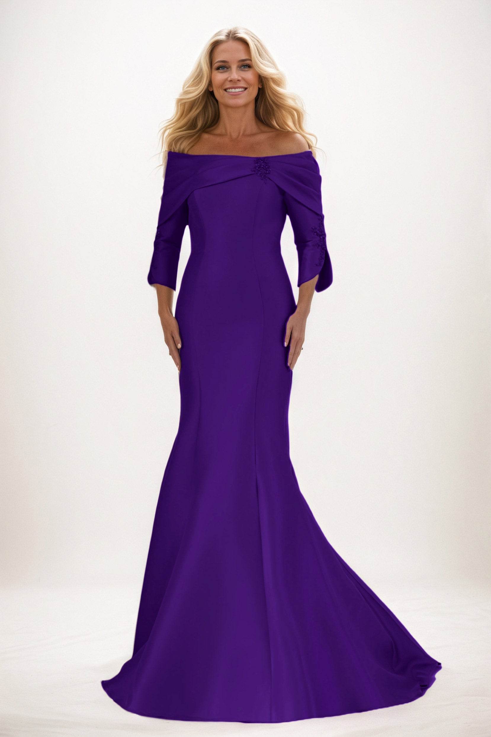 Trumpet-Mermaid Maxi Satin Mother of the Bride Dresses CM0381