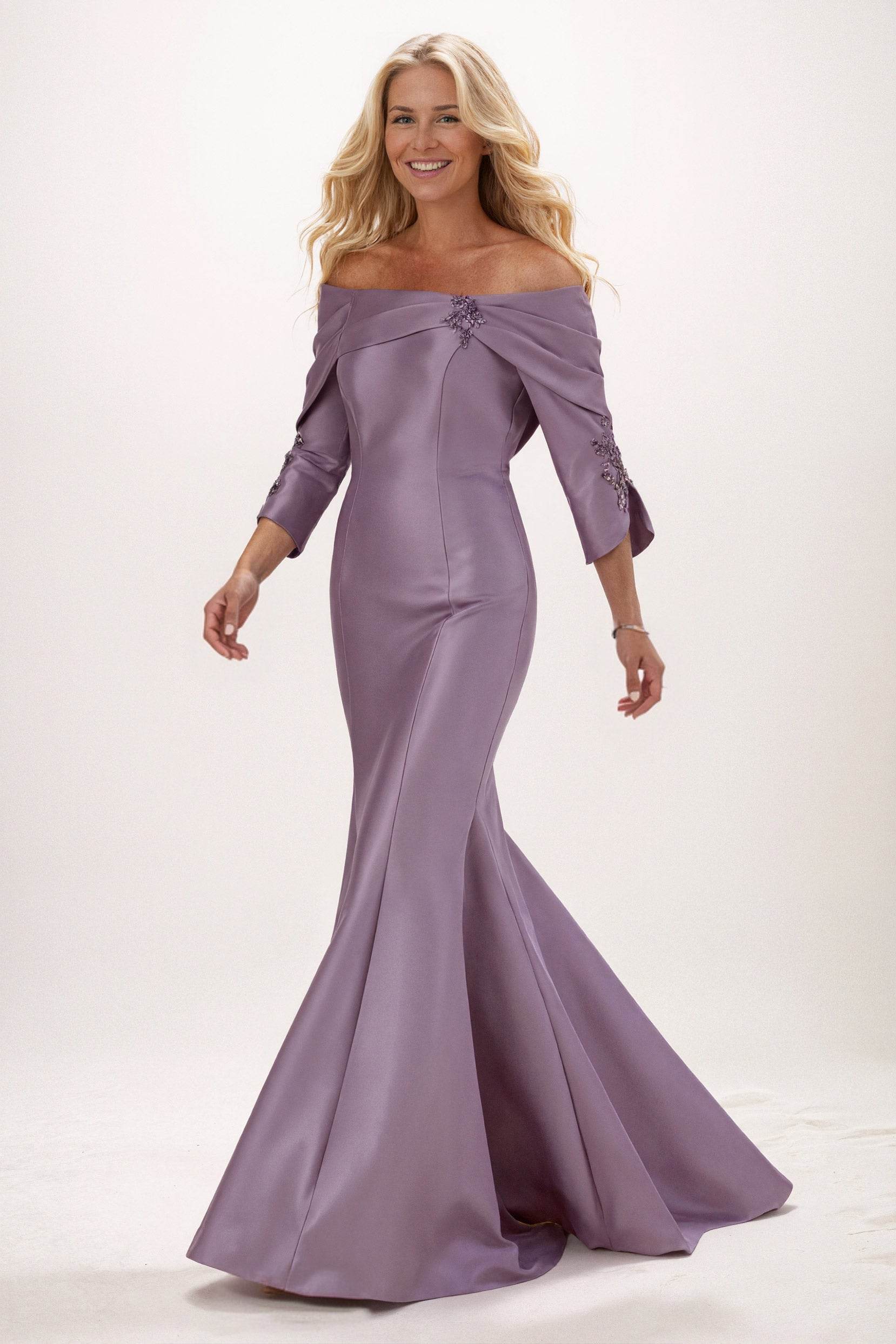 Trumpet-Mermaid Maxi Satin Mother of the Bride Dresses CM0381