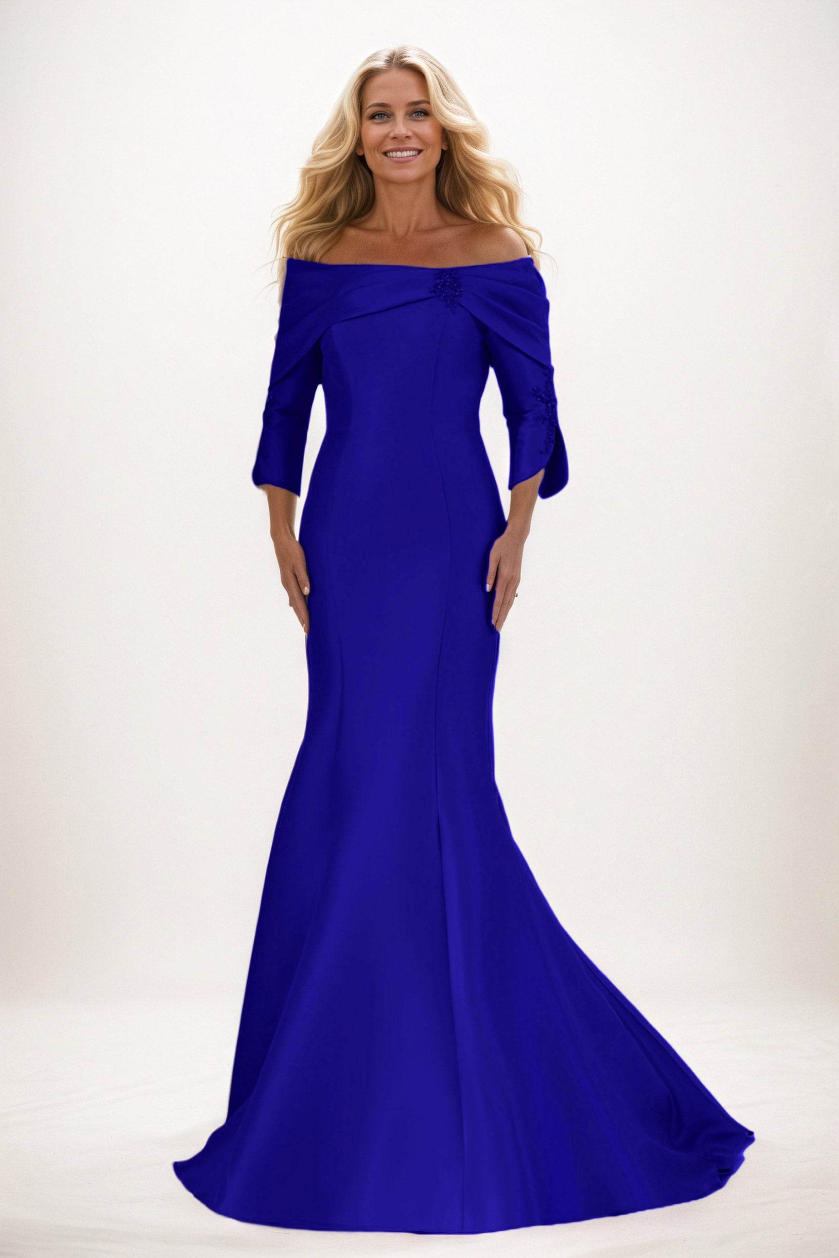 Trumpet-Mermaid Maxi Satin Mother of the Bride Dresses CM0381