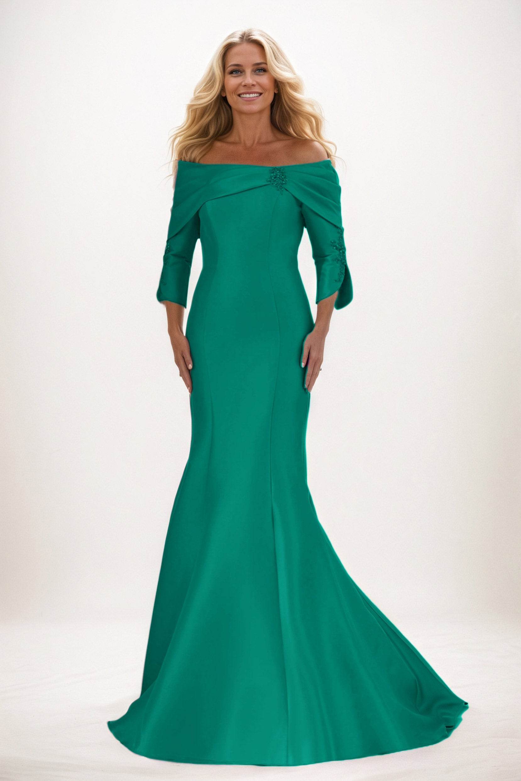 Trumpet-Mermaid Maxi Satin Mother of the Bride Dresses CM0381