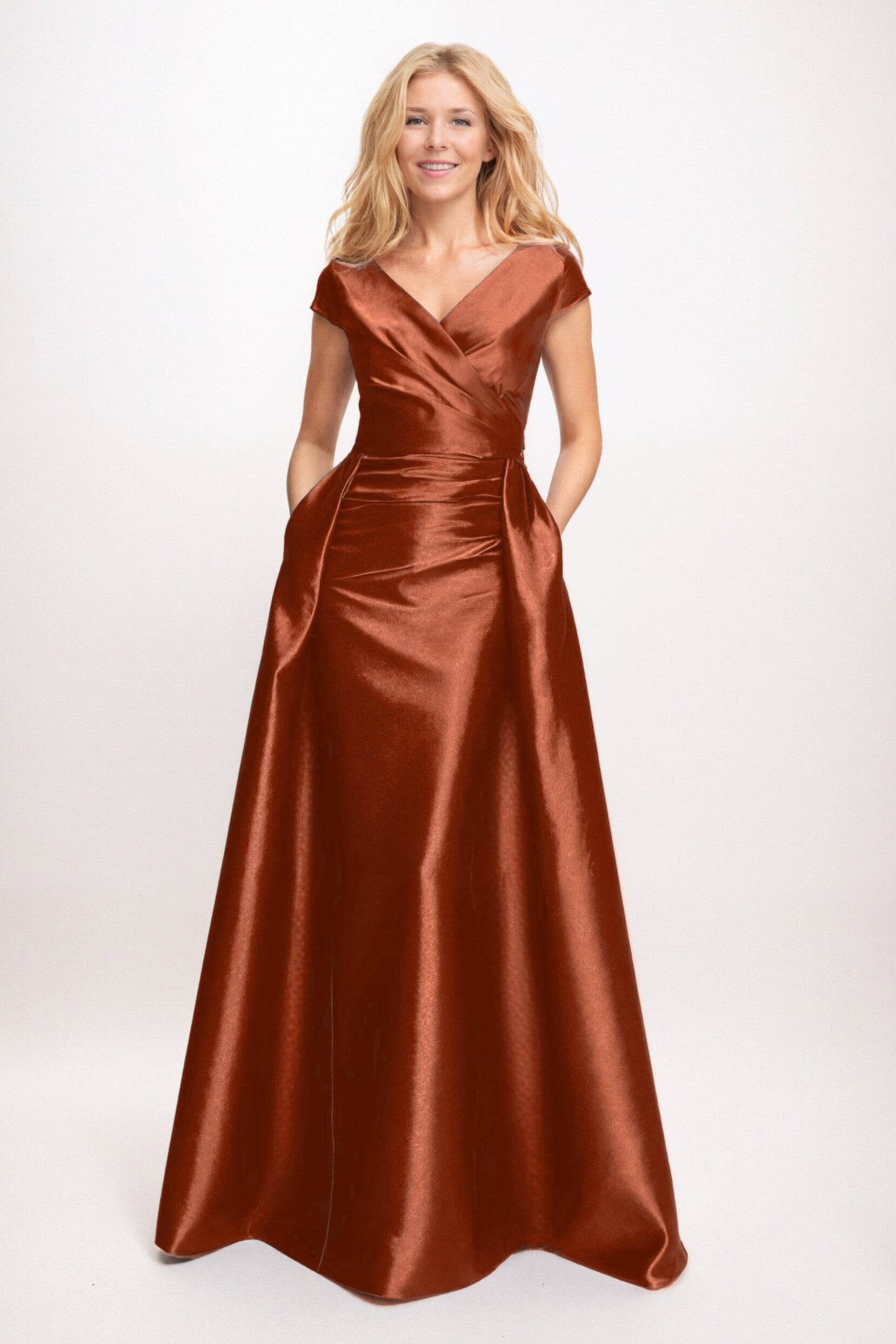 Trumpet-Mermaid Maxi Satin Mother of the Bride Dresses CM0382