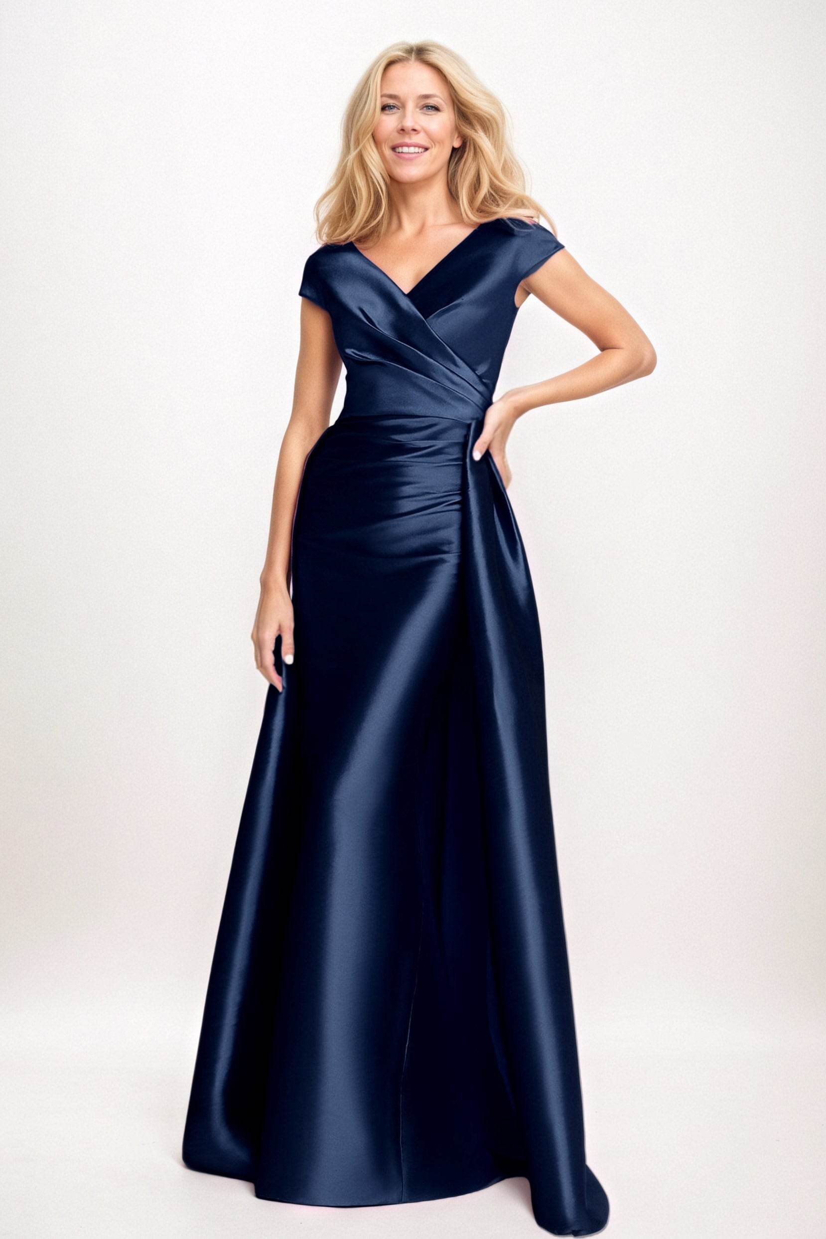 Trumpet-Mermaid Maxi Satin Mother of the Bride Dresses CM0382