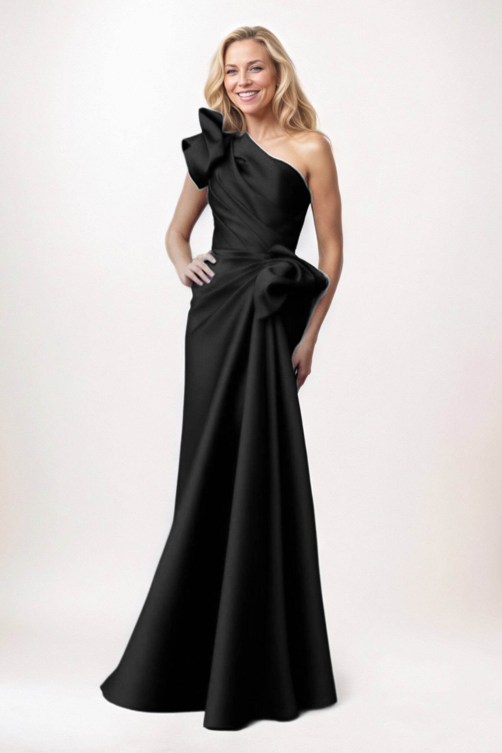 Sheath-Column Maxi Satin Mother of the Bride Dresses CM0383