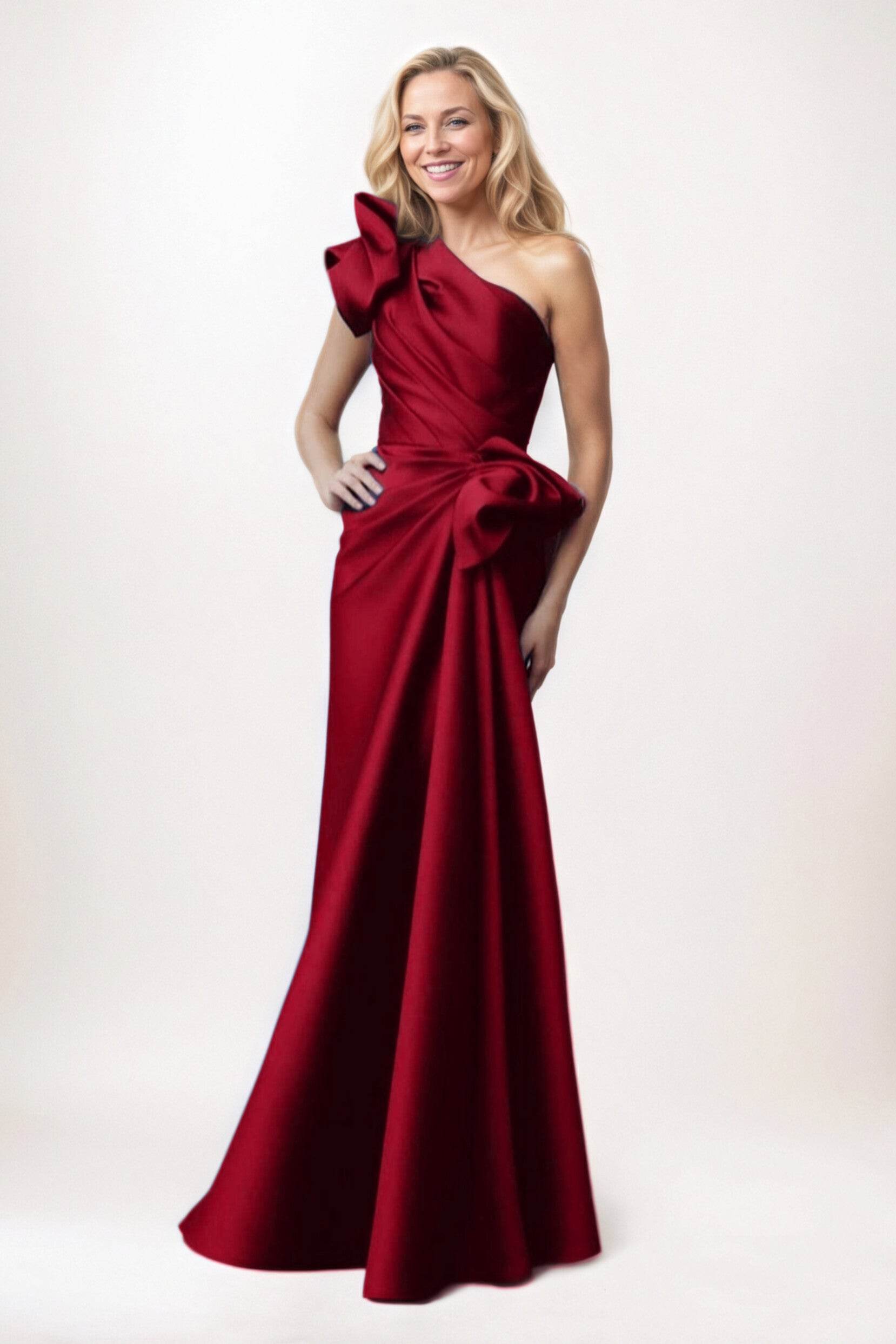 Sheath-Column Maxi Satin Mother of the Bride Dresses CM0383