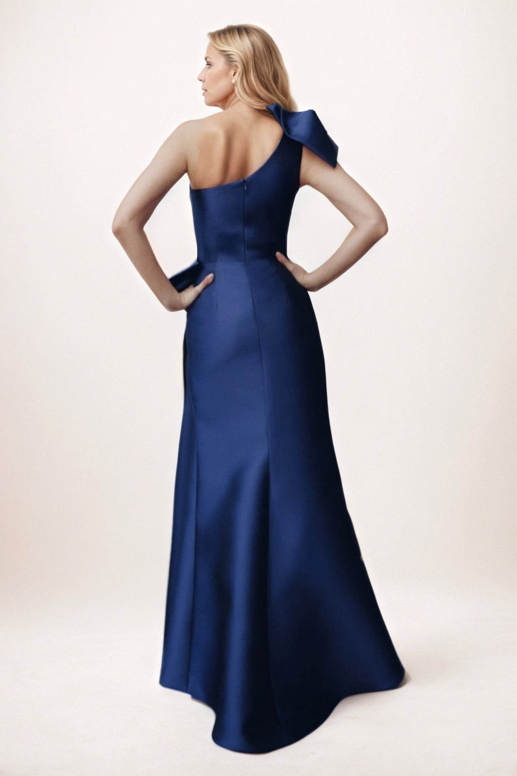 Sheath-Column Maxi Satin Mother of the Bride Dresses CM0383