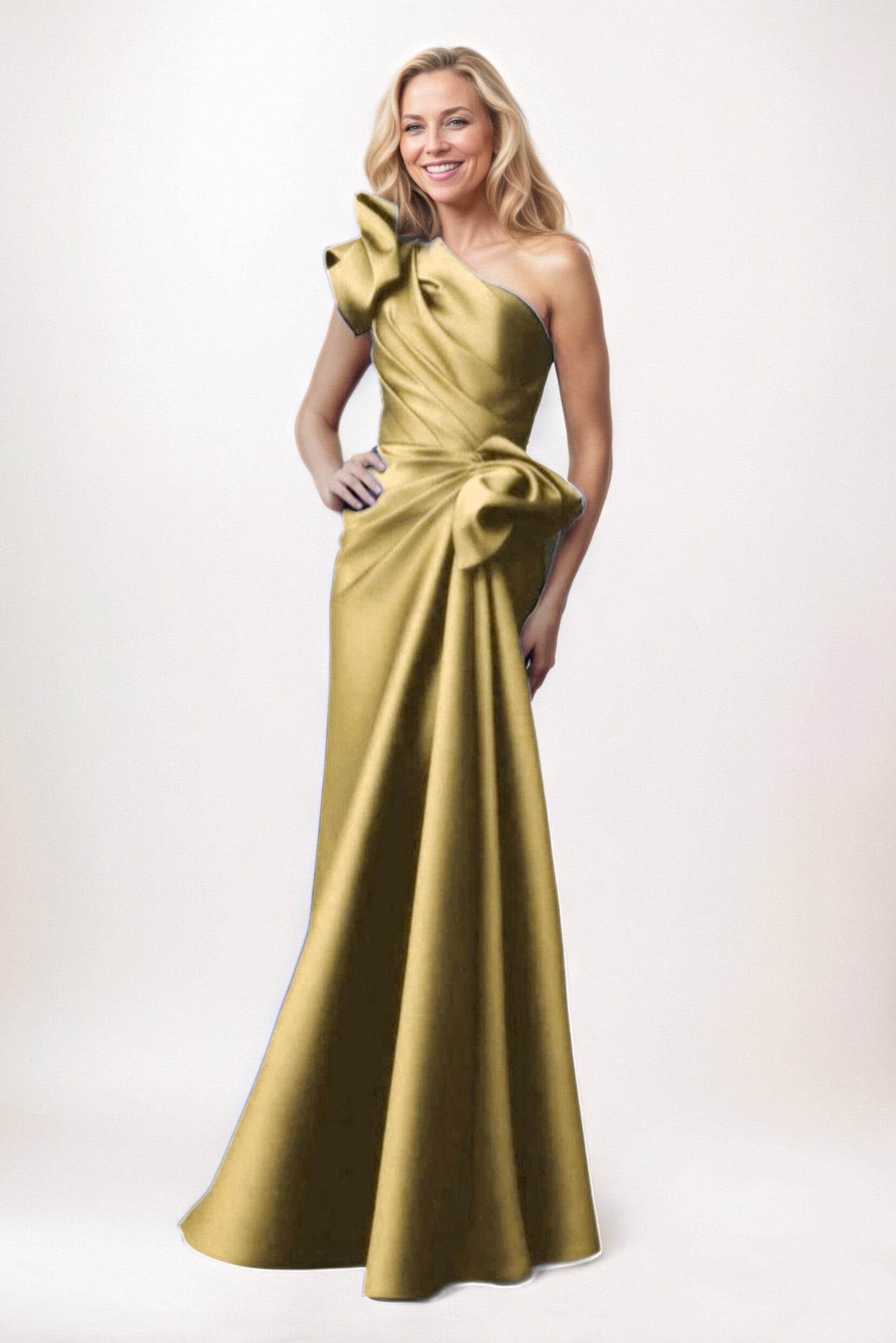 Sheath-Column Maxi Satin Mother of the Bride Dresses CM0383