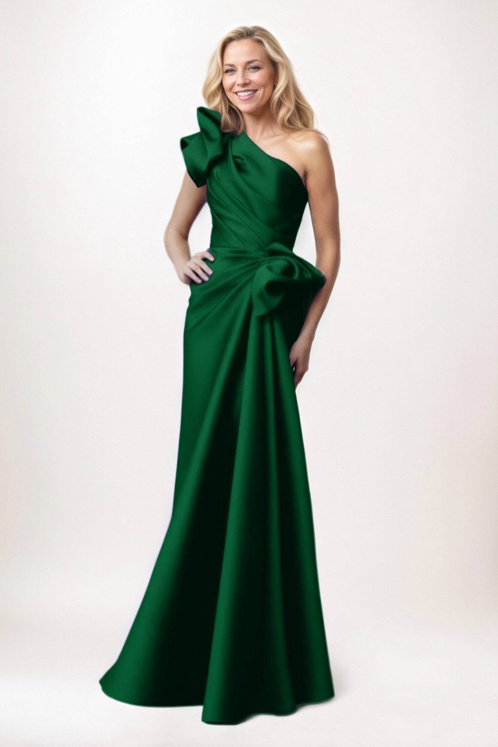 Sheath-Column Maxi Satin Mother of the Bride Dresses CM0383