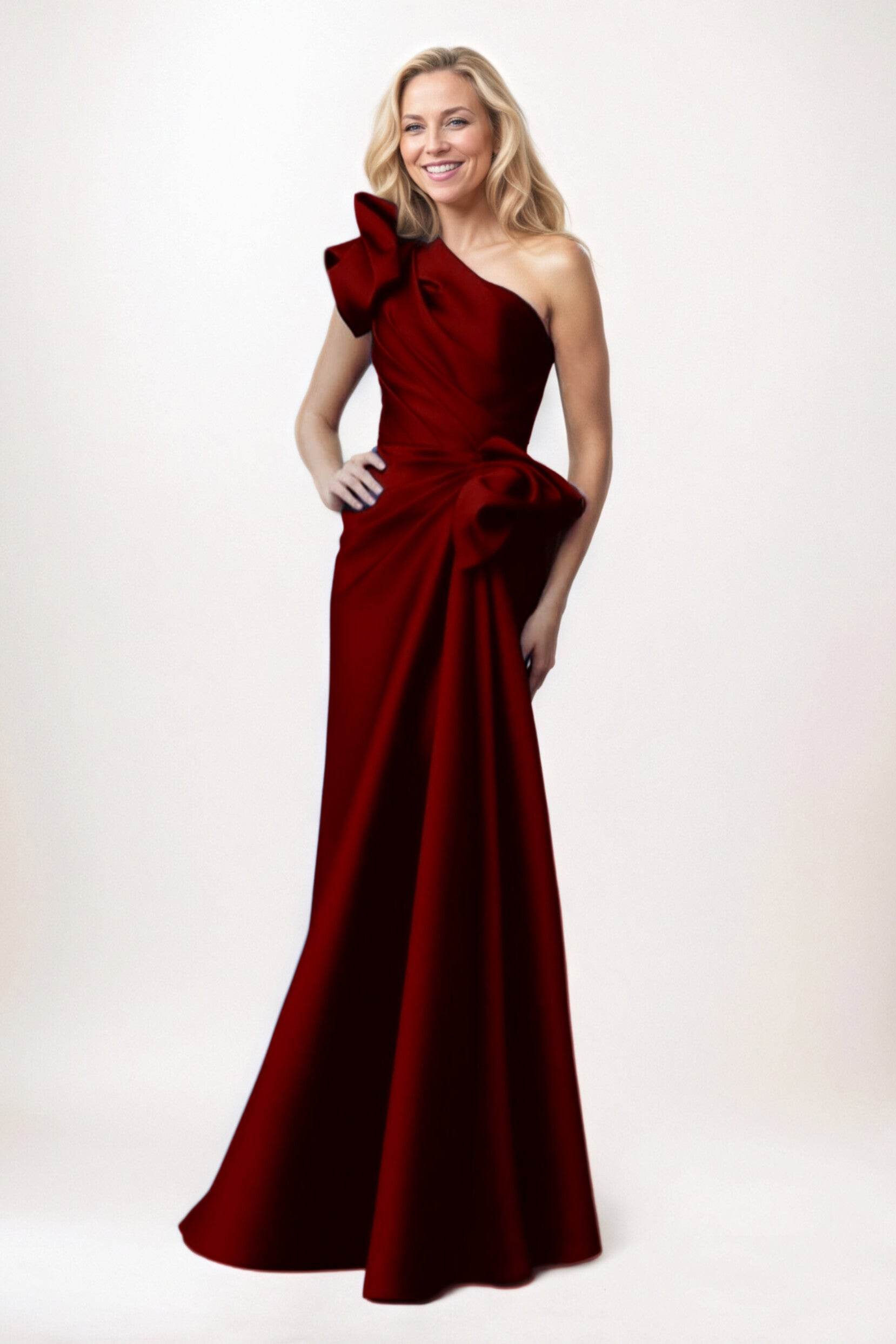 Sheath-Column Maxi Satin Mother of the Bride Dresses CM0383