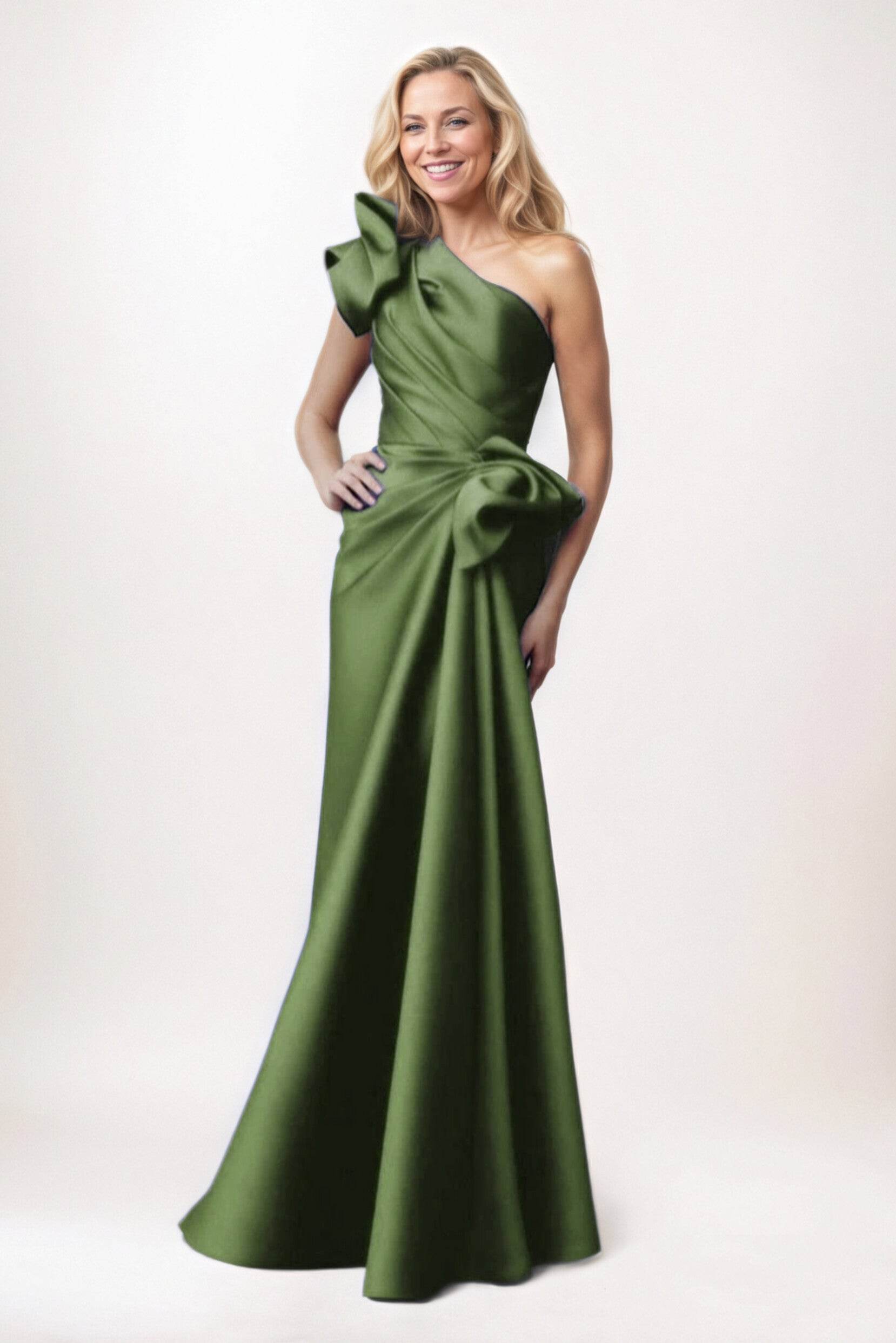 Sheath-Column Maxi Satin Mother of the Bride Dresses CM0383