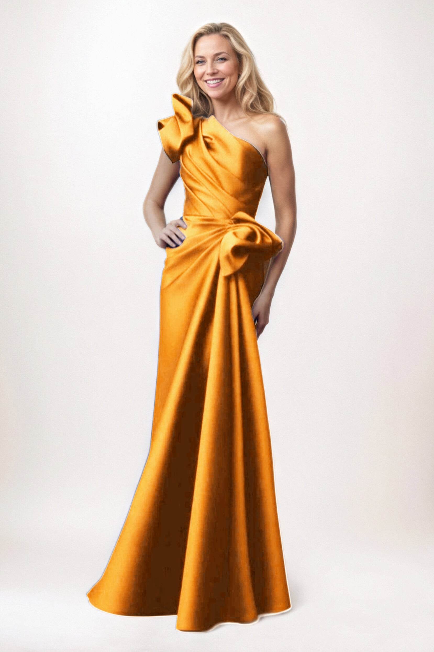 Sheath-Column Maxi Satin Mother of the Bride Dresses CM0383