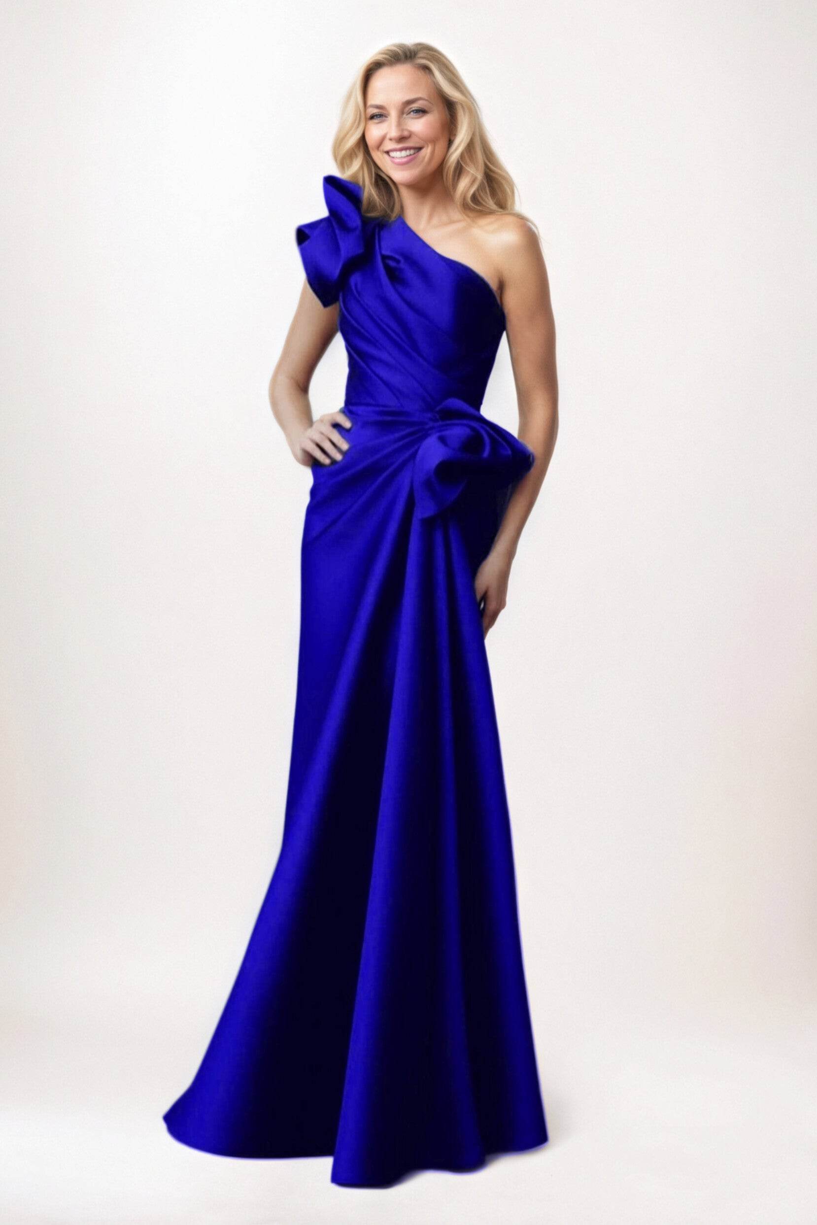 Sheath-Column Maxi Satin Mother of the Bride Dresses CM0383