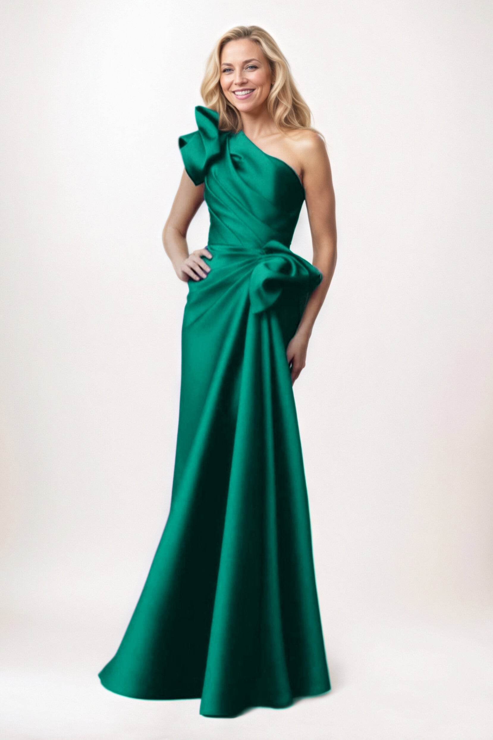 Sheath-Column Maxi Satin Mother of the Bride Dresses CM0383