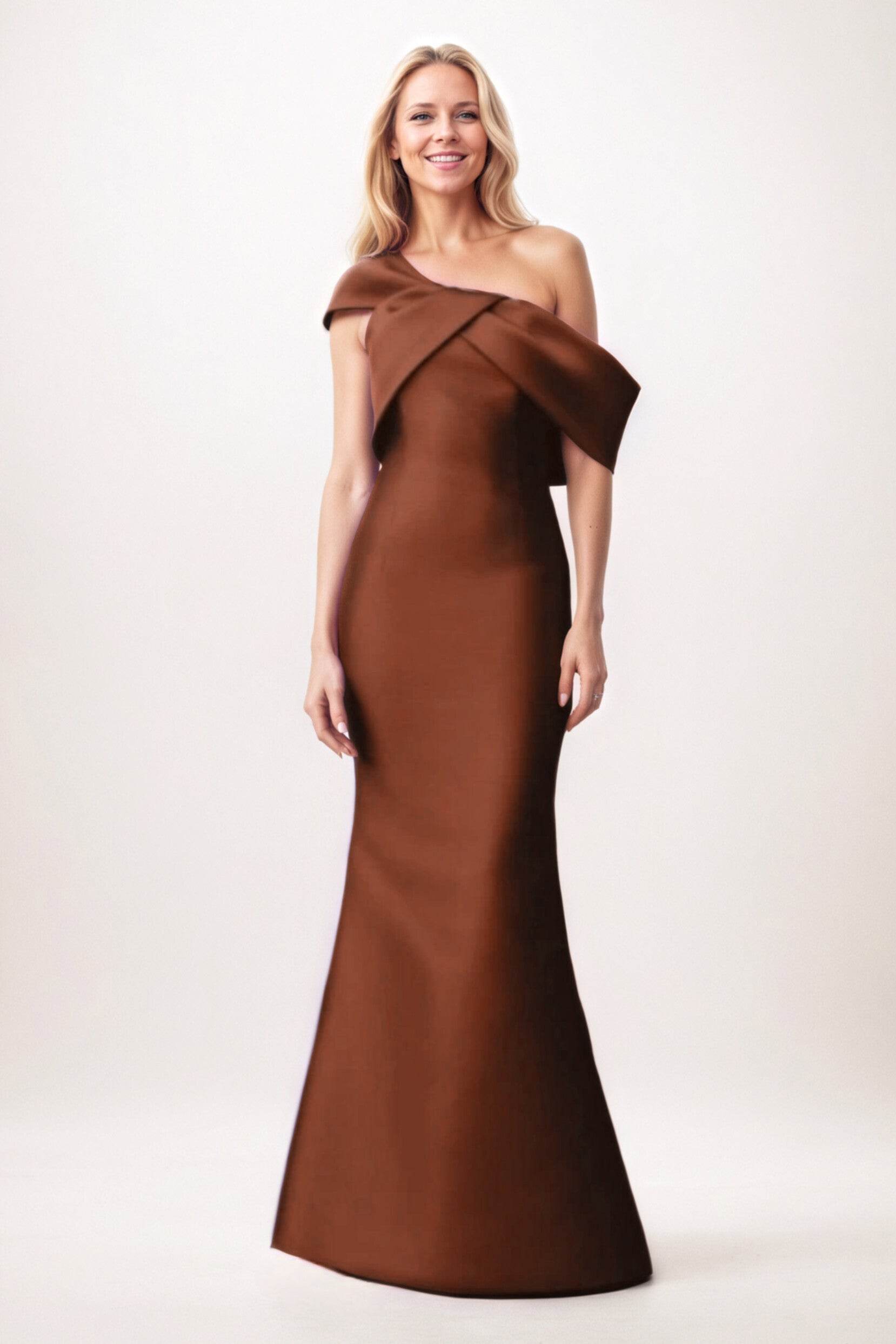 Trumpet-Mermaid Maxi Satin Mother of the Bride Dresses CM0384