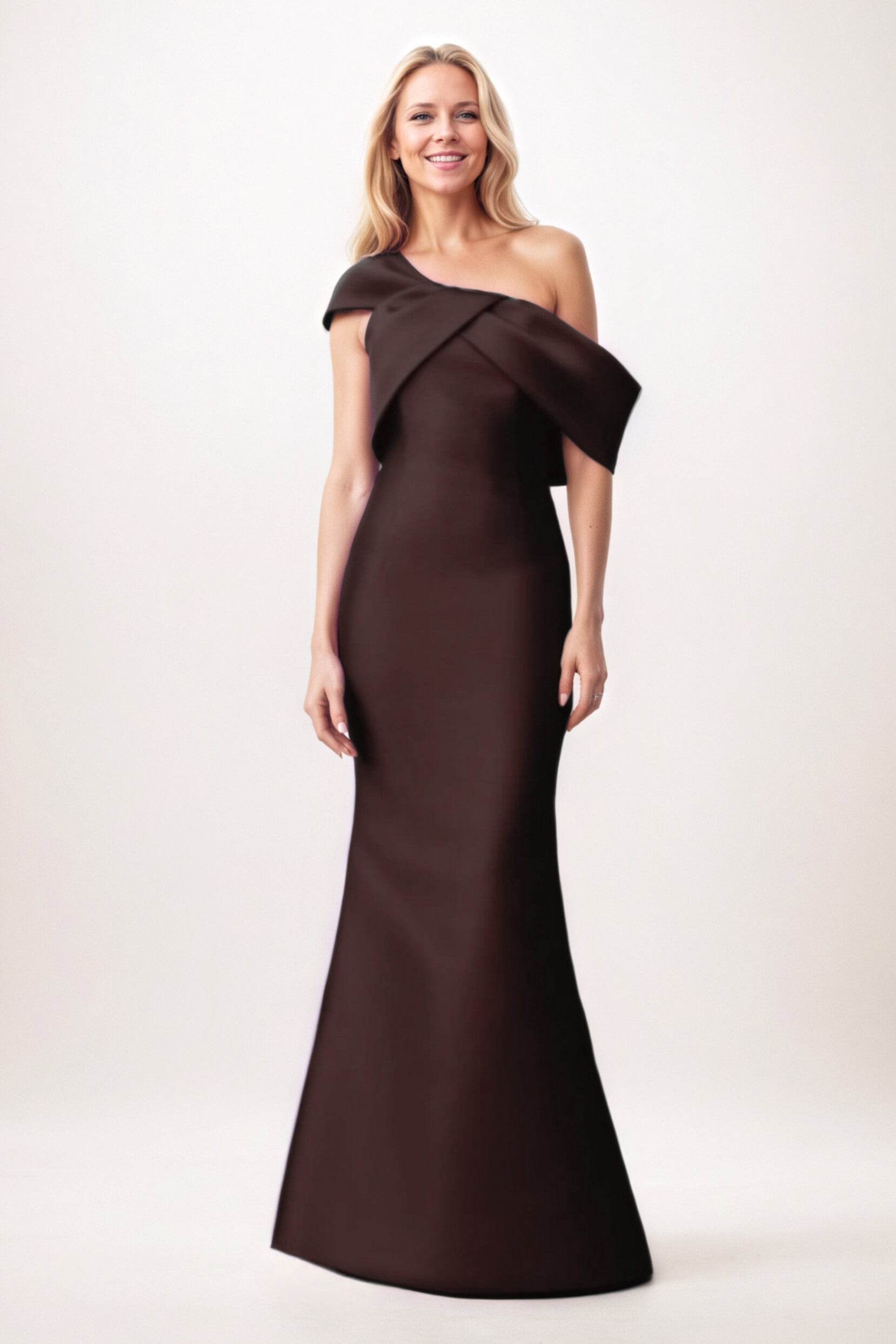 Trumpet-Mermaid Maxi Satin Mother of the Bride Dresses CM0384