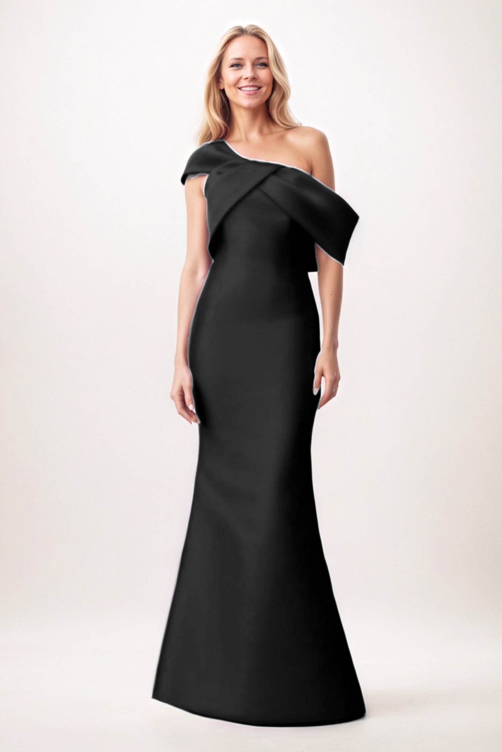 Trumpet-Mermaid Maxi Satin Mother of the Bride Dresses CM0384